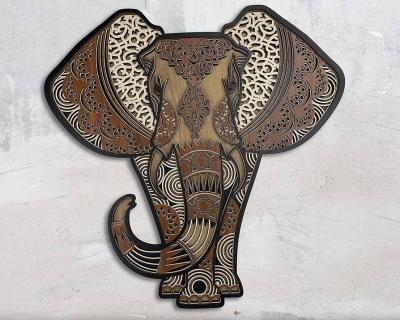 Tembo Sunrise – Maasai Elephant Laser‑Cut Wall Art